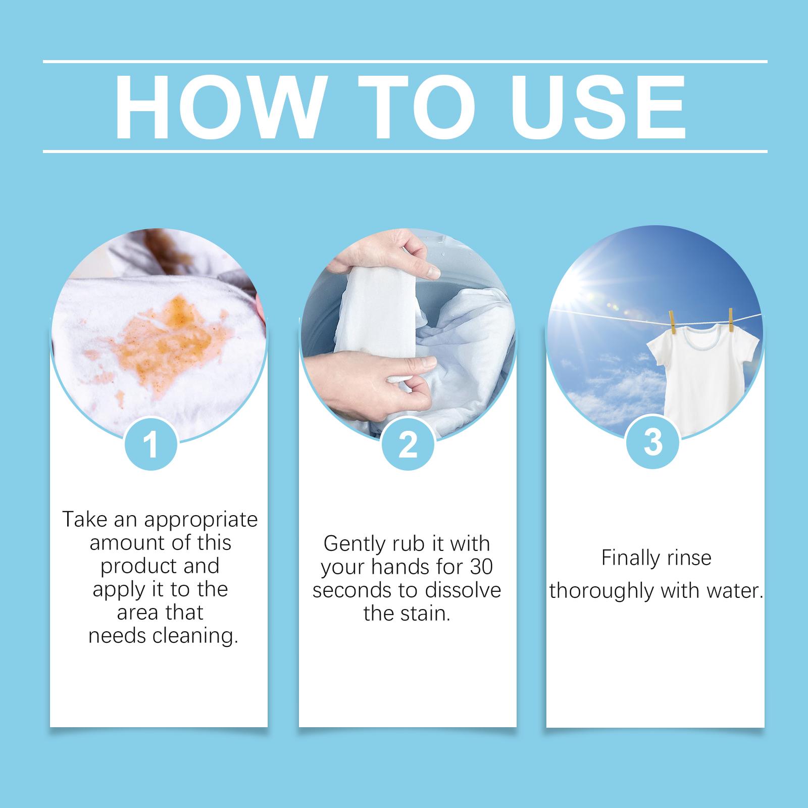 Jue Fish Clothing Enzyme Cleaner, Clean Stubborn Dirt Stains Yellow Sweat Stains Multi-Purpose Clothing Cleaner