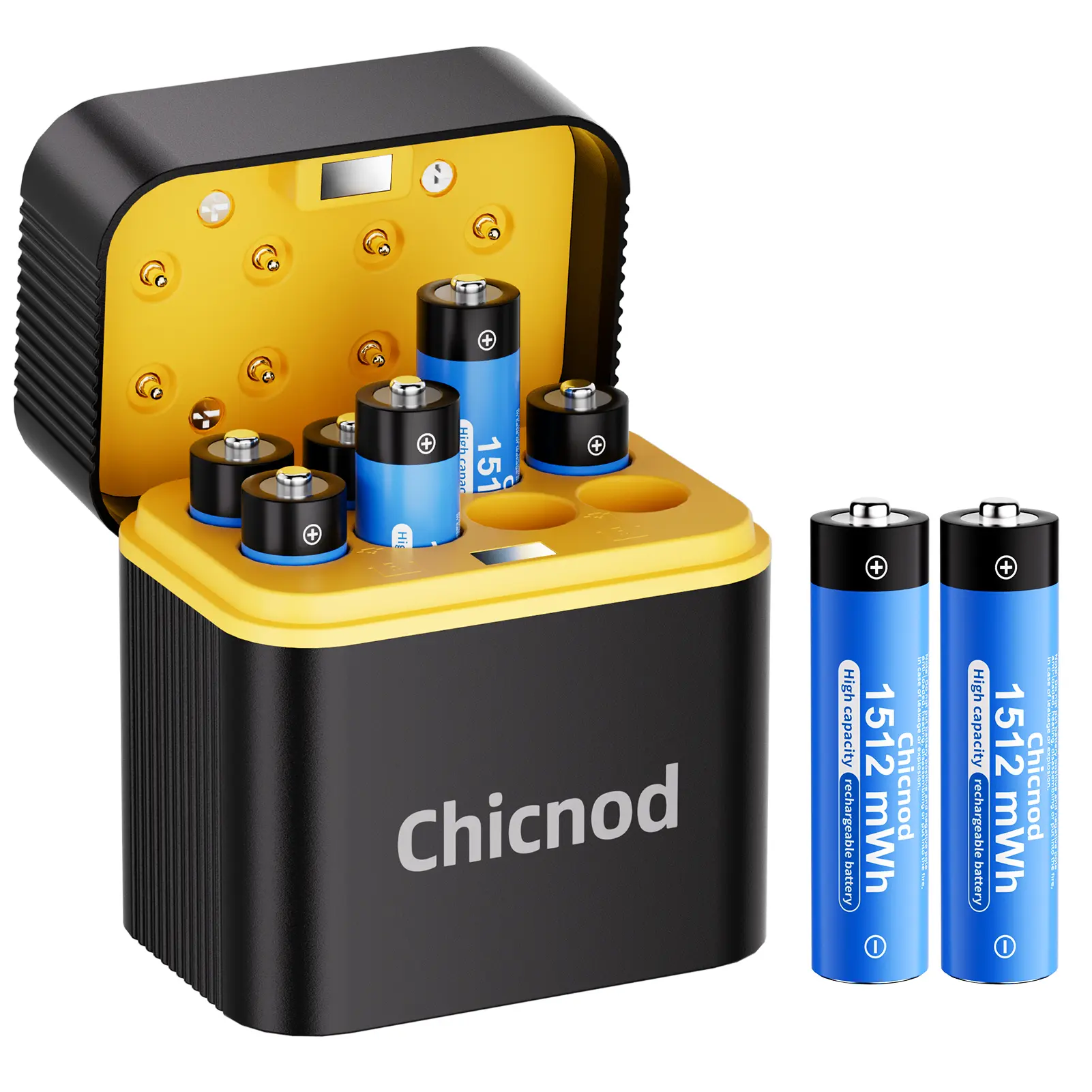 CHICNOD Batteries Charger Fast with 8Packs 1512mWh AAA Rechargeable Lithium 1.5V