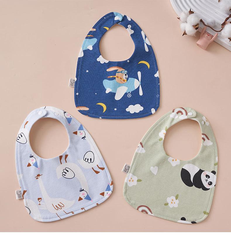 Baby U-shaped pure cotton bib, newborn waterproof spit-up towel, all-cotton ultra-soft adjustable bib