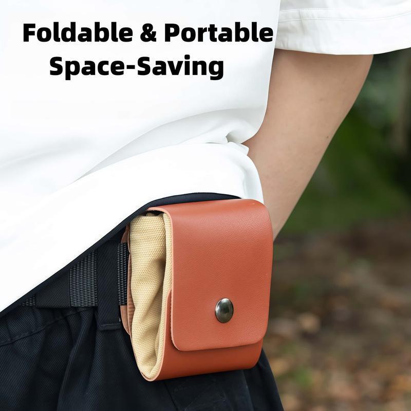 1pc Outdoor Foraging Bag Travel Foraging Bag Waterproof Waxed Canvas Foraging Pouch with Faux Leather Belt for Outdoor Activitie