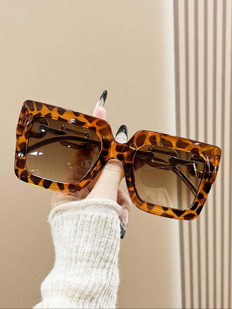 Unisex Simple Style Square Frame Tinted Lens Sunglasses, Trendy Casual Sunglasses for Everyday Use, Fashion Accessories for Outdoor Activities