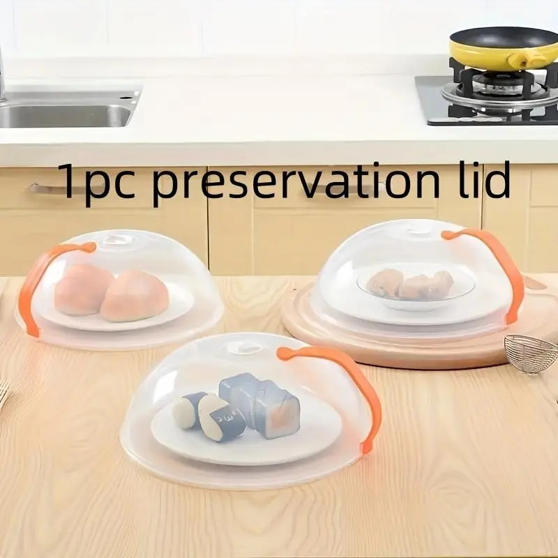 1pc Microwave Splatter Cover, Transparent Glass Lid with Handle, Safe Cooking and Heating, Food Safety, Durable Microwave Cover, Food Heating, Kitchen Gadgets