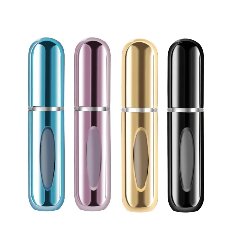 4PCS Refillable Perfume Atomizer Spray Bottles Set, 5ml Compact Travel-Size Mini Fragrance Containers, Multicolor Reusable Portable Home Storage Jars