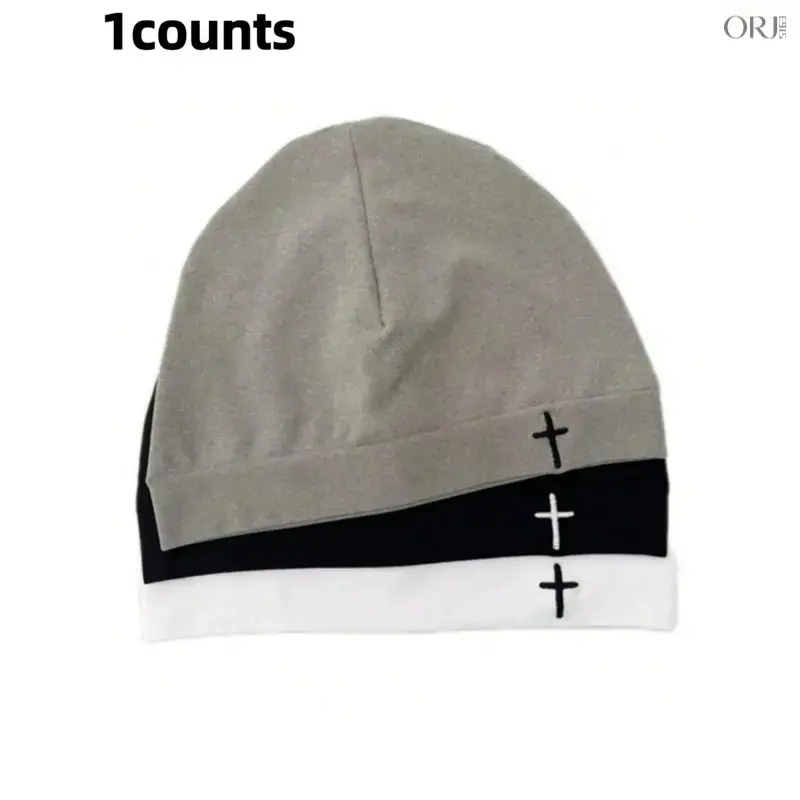 Y2K Embroidered Cross Baker Boy Hat, Breathable Elastic Adjustable Baseball Cap, Soft Fitted Sport Headwear, Trendy Fashion Hat for Running Outdoor Daily Casual Outfits,style,,double,hats,trucker,,Sun,Protection,Skull,Beanie,Stretch,Slo,M,premi,fisherman,