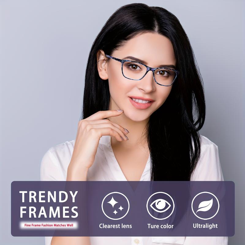 DEAAOK 2 Pack Progressive Multifocal Reading Glasses Anti Blue Light Women Readers with Spring Hinge Computer Eyeglasses