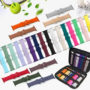 24 Pcs Sport Watch Bands Compatible with iWatch Bands 38-49mm Women Men,Soft Waterproof Watch Bands & Organizer for iWatch Series 11/10/9/8/7/6/5/4/3/2/1&SE/Ultra, Smart Watch Accessories.No watch included