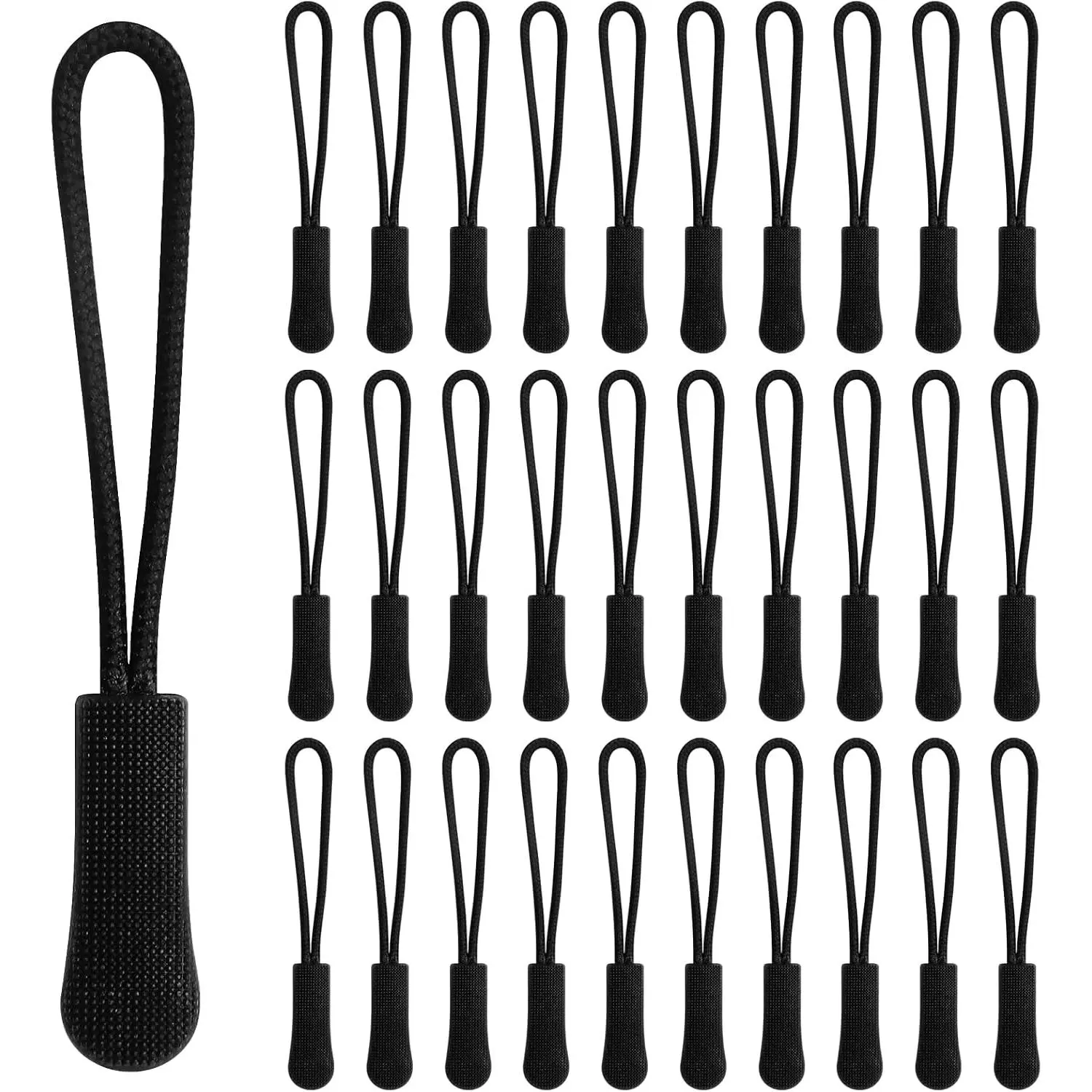 30 count Zipper Pull  for Jackets,Golf,Bag(Black)