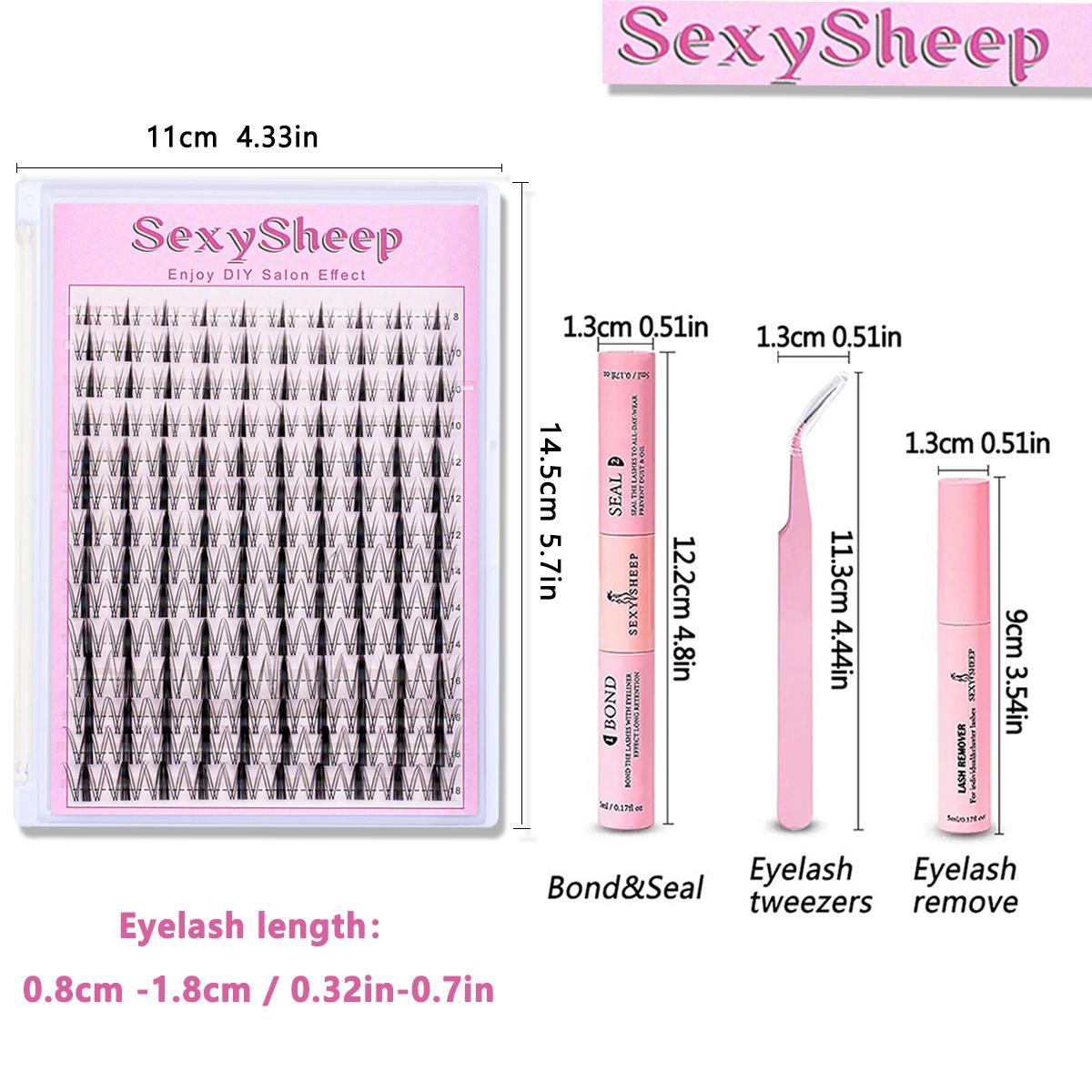 Manga C Curl Wet Look Eyelash Extension Kit, 8–16 mm Mixed-Length DIY Lash Clusters with Bond & Seal, Tweezers and Remover, Eye Makeup Enhancement Tool for Women #TOP PICKS