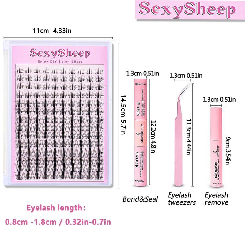 Manga C Curl Wet Look Eyelash Extension Kit, 8–16 mm Mixed-Length DIY Lash Clusters with Bond & Seal, Tweezers and Remover, Eye Makeup Enhancement Tool for Women #TOP PICKS