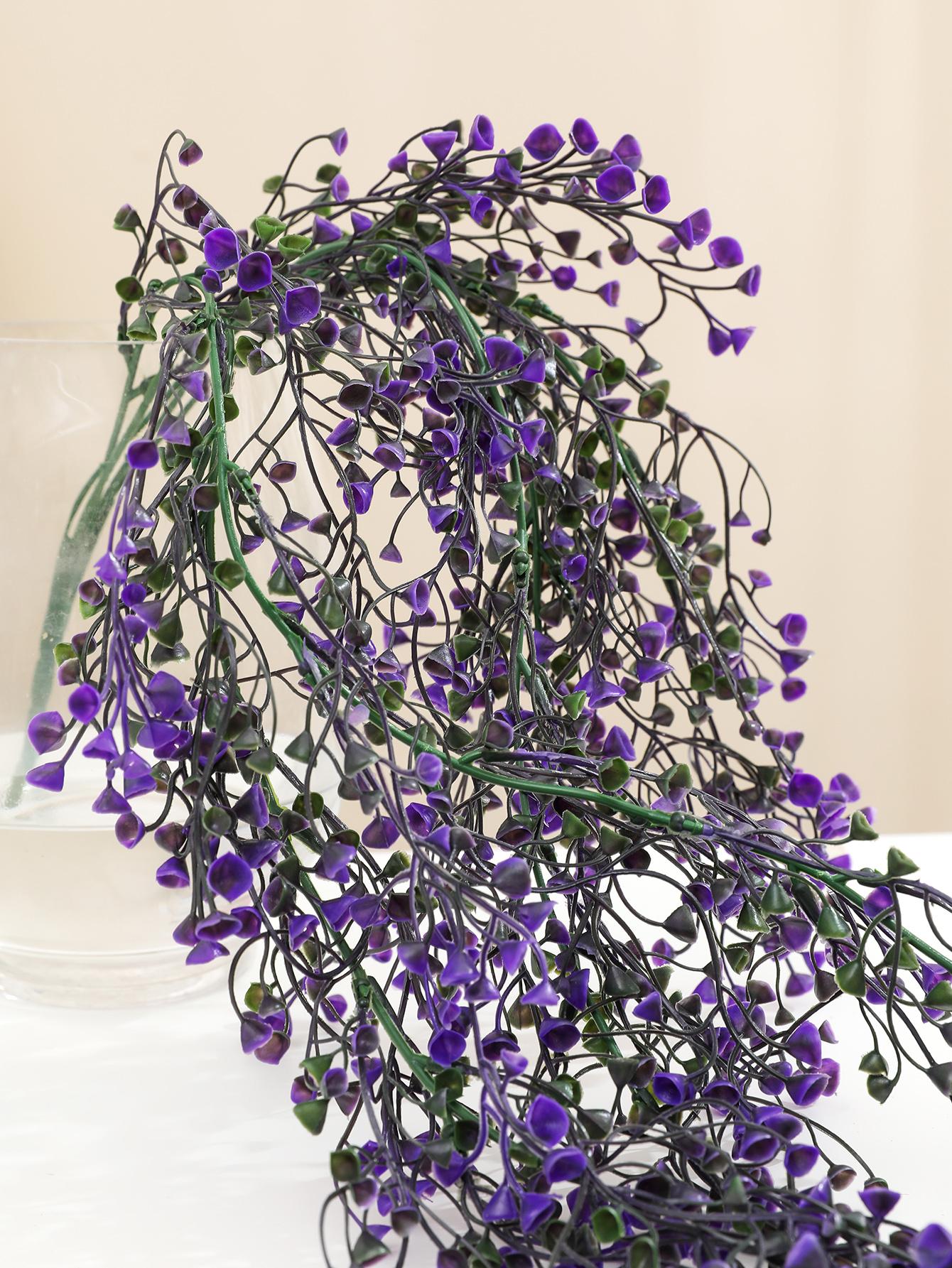 Simulated Orchid Vine Green Yellow Purple Fake Plant Wall Hanging Basket Flower Wedding Home Garden Decoration Aitificial Rattan Decorative Fruit