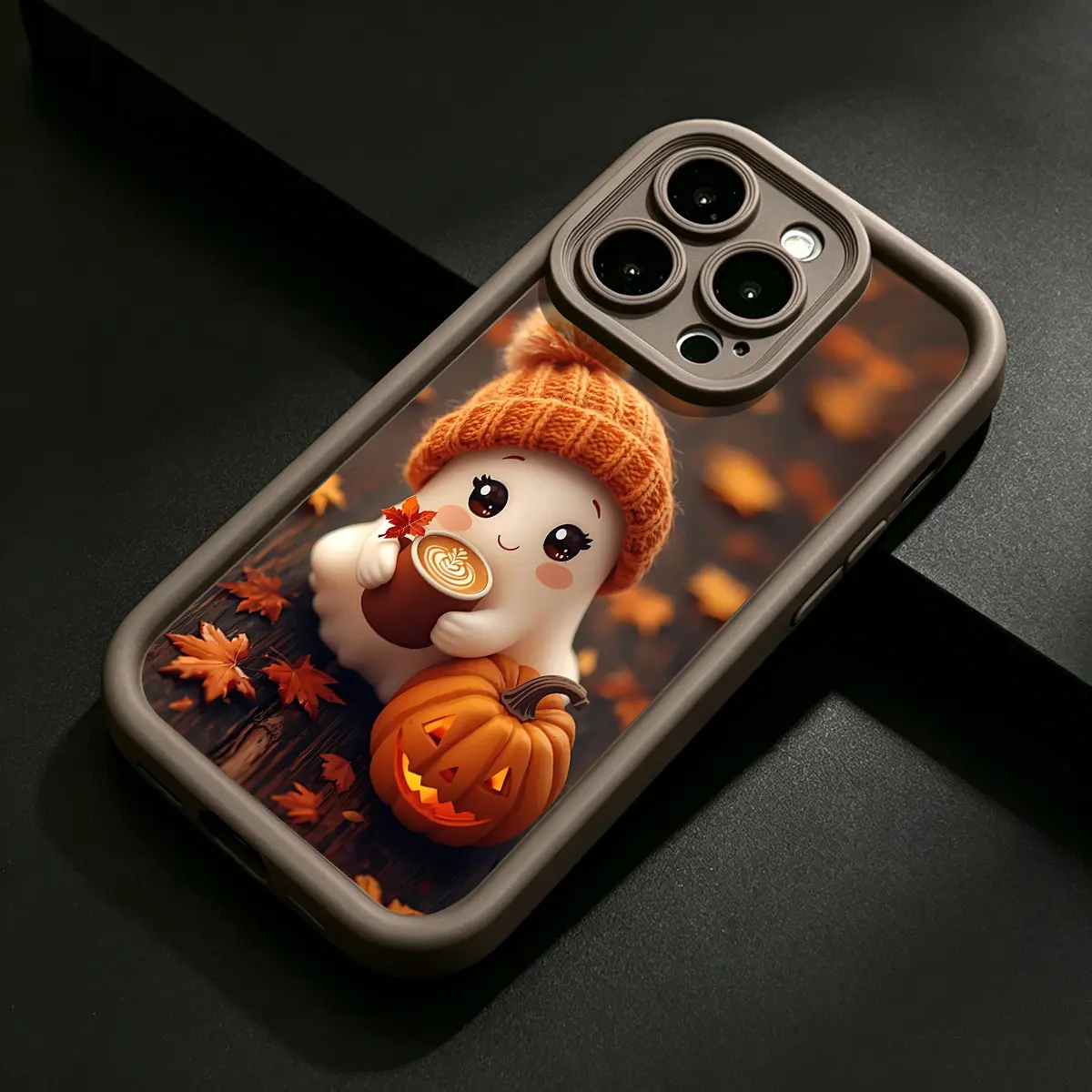 Military-Grade Shockproof Full Coverage TPU Armor Phone Case, Autumn Ghost Delight Pattern Compatible with iPhone 18,17,17 Air,17 E,16,16 E,15,14,13,13 Mini,12,12 Mini,11 Pro Max Plus,XS Max,X,XS & Samsung S26,S25,S24,S23,S22,S21 Ultra Plus