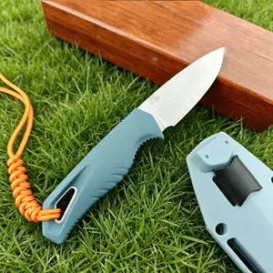 1pc 18050 Straight Blade Knife with Sheath, Ideal for Camping, Picnics, Hiking, Multi-Functional Edc Pocket Knife, Durable Fruit Knife, Kitchen Vegetable Cutter, Men's Gift