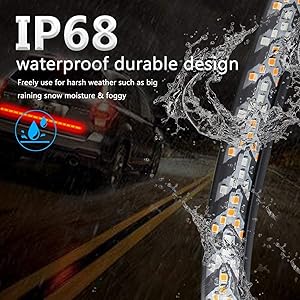 LED Tailgate Running Light Kit, Bar Strip for Truck, Strobe (Flashing) Brake Flexible Switchback Red Amber Yellow Sequential Turn Signal board Light (48 Inch) Suitable for repair Light Bar with Connector