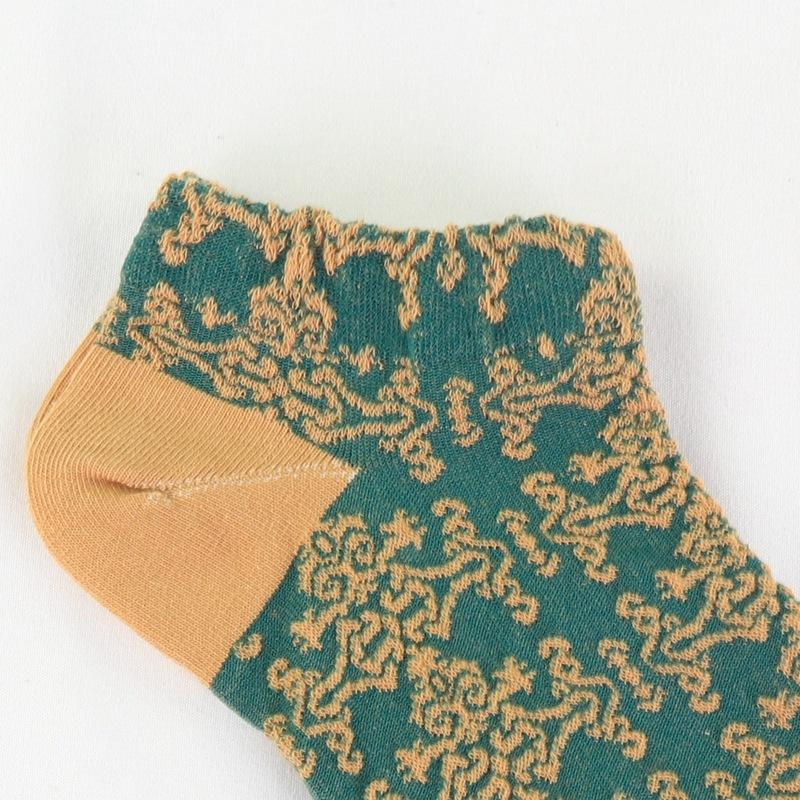 Spring and Autumn Women's Thin Cotton Low-Cut Vintage Socks, Korean Style Summer Breathable Short Socks, Low-Cut Socks