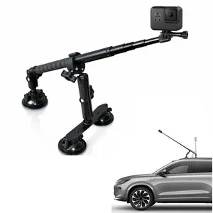 Car Mount for Insta360 X5/x4/x3, Double-Layer Suction Cup Kit, Telescopic Rod, Panoramic Shooting, Drone Perspective, Car Window Mount