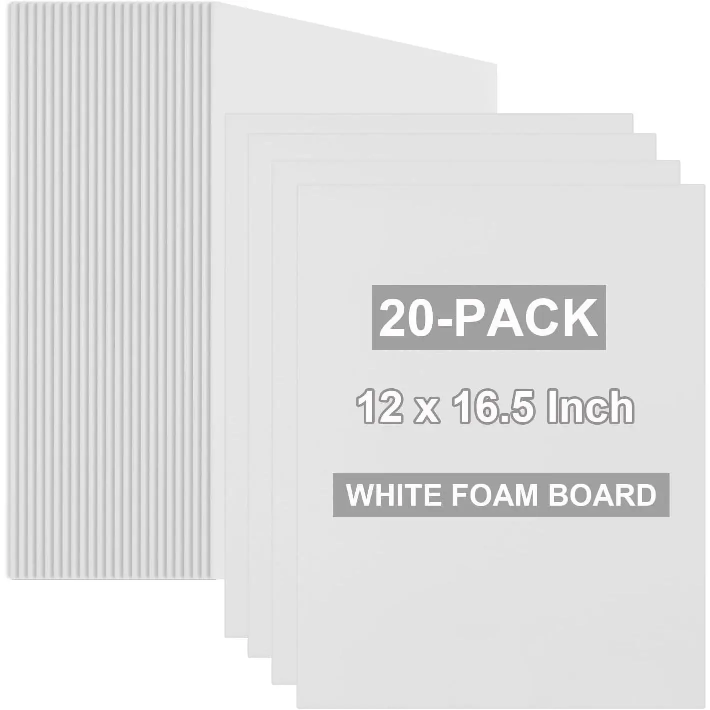 20 Pack White Foam Boards 12x16.5 inch, 3/16" Thick Foam Core Board for Projects, White Bulk Poster Board for Signboards, A3 Styrofoam Boards Sheets Perfect for Crafts, Art, Display