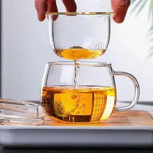 2026 New Clear Glass Tea Infuser Cup with Handle & Strainer, Practical Multifunctional Gift for Men and Women, Stylish, Filter