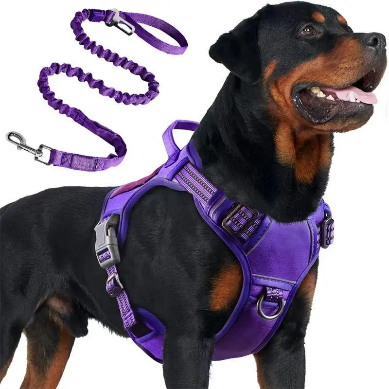 Large Dog Harness No Pull Adjustable Pet Safety Belt Reflective Training Vest Easy Control Military Dog Harness