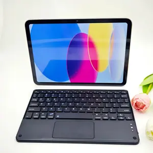 10 Inch Magnet Bluetooth-compatible Wireless Keyboard, Touchpad Rechargeable, Portable Travel Keypad, Compatible with iPad, Tablet, Smartphone, Windows, MAC, PC