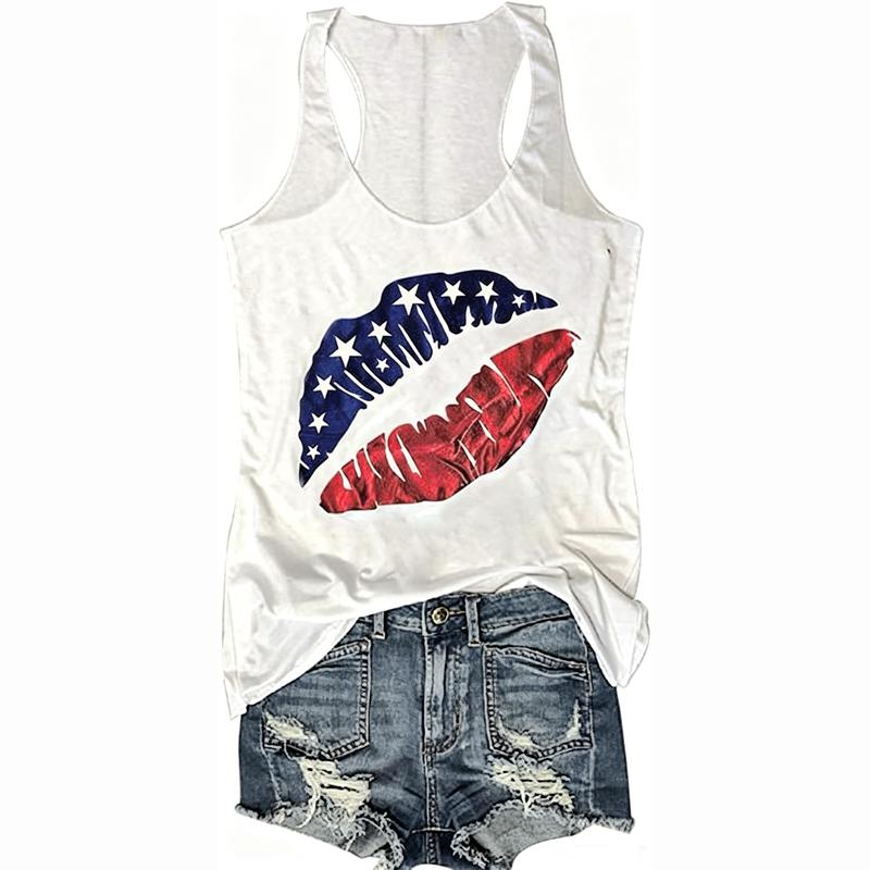 Men's 4th of July Fashion Soft Basic Sleeveless American Flag Vest, Fits Day Wear, Casual Tank Top Blouse
