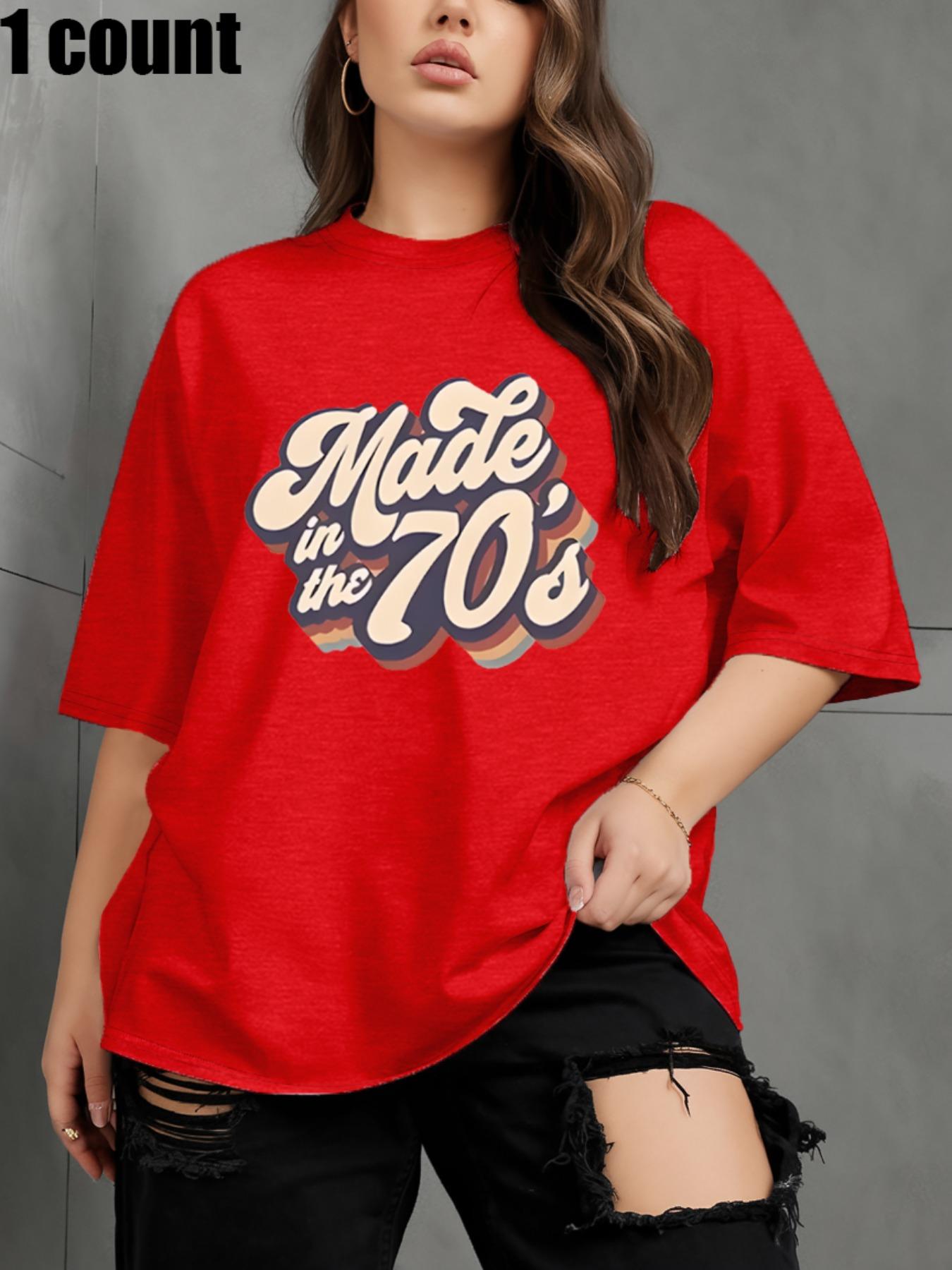 【Plus Size】 Letter Print Round Neck Tee, Casual Streetwear Short Sleeve Crew Neck T-Shirt for Summer, Women's Clothing for Daily Wear