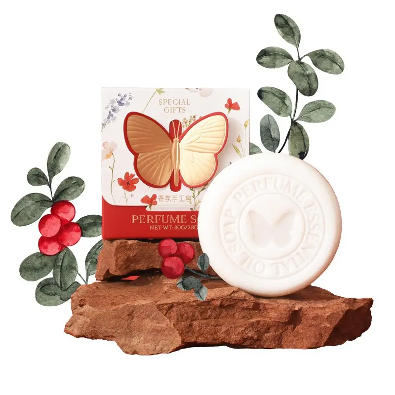 Aesthetic Butterfly Perfume Soap, Gentle Cleansing Scented Soap for Self Care & Party Favors
