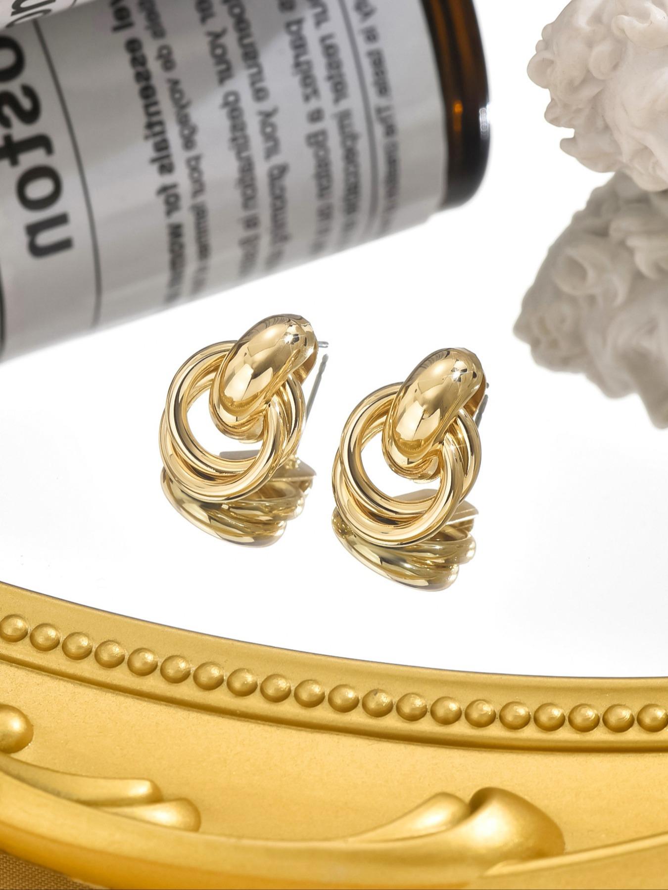Elegant Knot Design Dangle Earrings for Women, Fashionable Minimalist Stud Earrings for Party & Daily Decor, Trendy All-match & Exquisite Vintage Jewelry for Gift