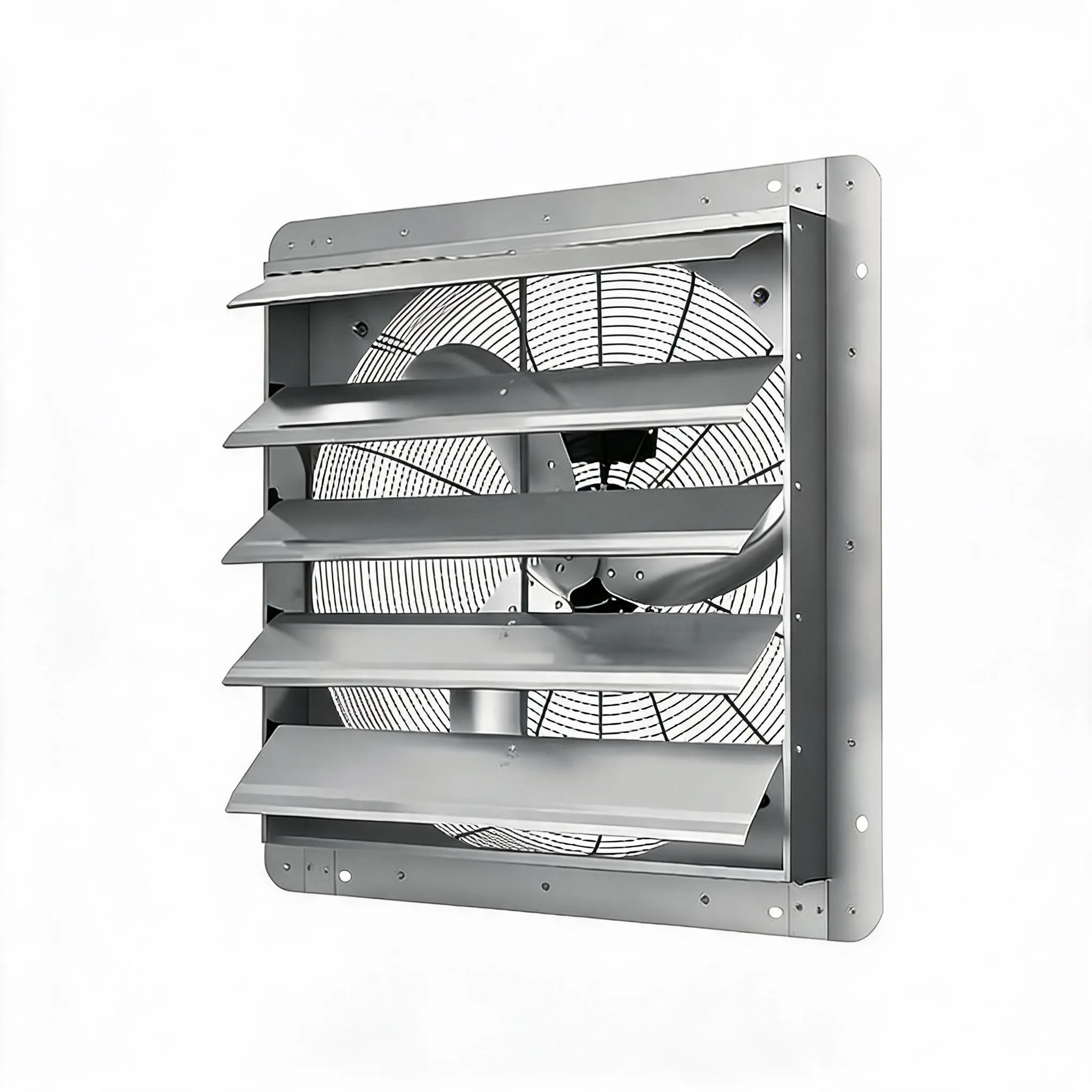 20/24 In Shutter Exhaust Fan, Wall Mounted Shutter Exhaust Fan Aluminum, 3500 CFM High Speed Louvered Vent Fan with Automatic Shutter for Garage, Attic, Workshop, Greenhouse