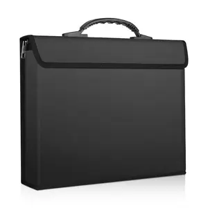 Fireproof File Bag 14.05x10.62 Inches, 12-Layer Large Capacity Safe Storage Bag, Ideal for A4 Paper, Passport, Cash, Valuable Items