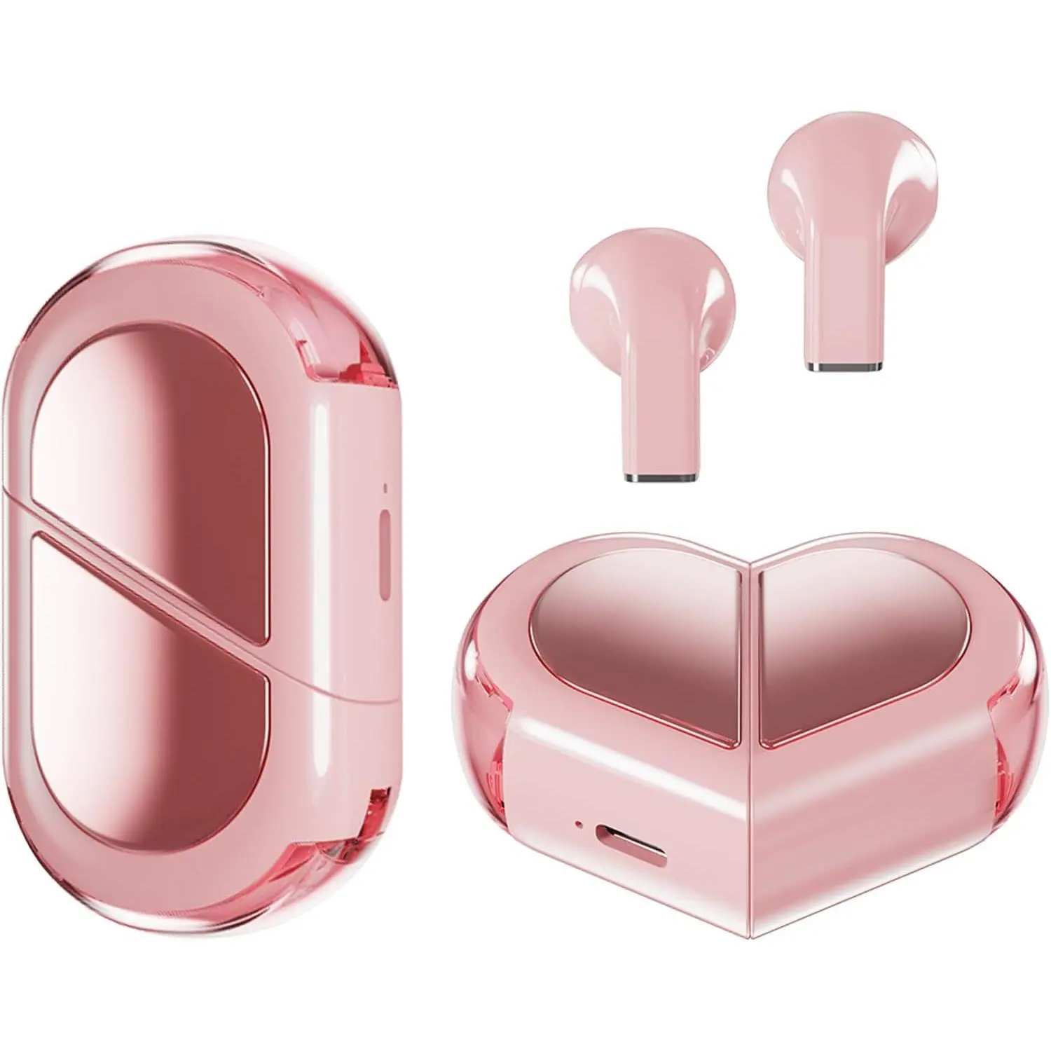 Heart-shaped Rotatable Wireless Bluetooth Electronic Earphones - HIFI Stereo Sound, Touch Control, Secure Anti-Slip, Adjustable Headband, Subwoofer Noise Reduction, Smart Over-ear Pair for Office Gaming new product airpods screen Smartwatch Earbuds
