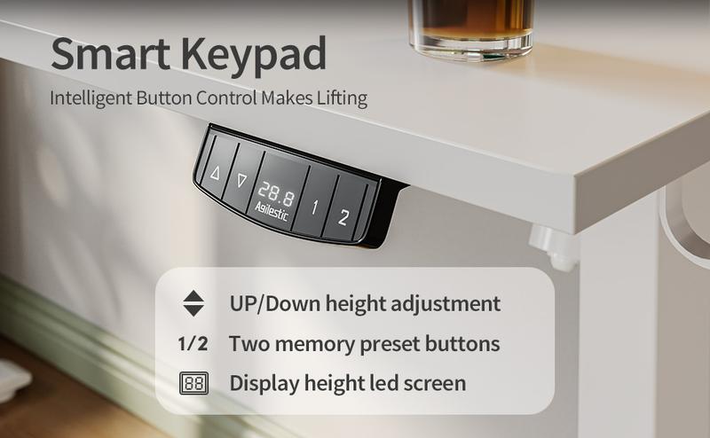 Agilestic 47.2 Inch Electric Height Adjustable Standing Desk, Ergonomic Home Office Desk with Memory Preset, Sit to Stand Computer Desk with Hooks Agilestic 47.2 Inch Electric Height Adjustable Standing Desk, Ergonomic Home Office Desk with Memory Preset, Sit to Stand Computer Desk with Hooks