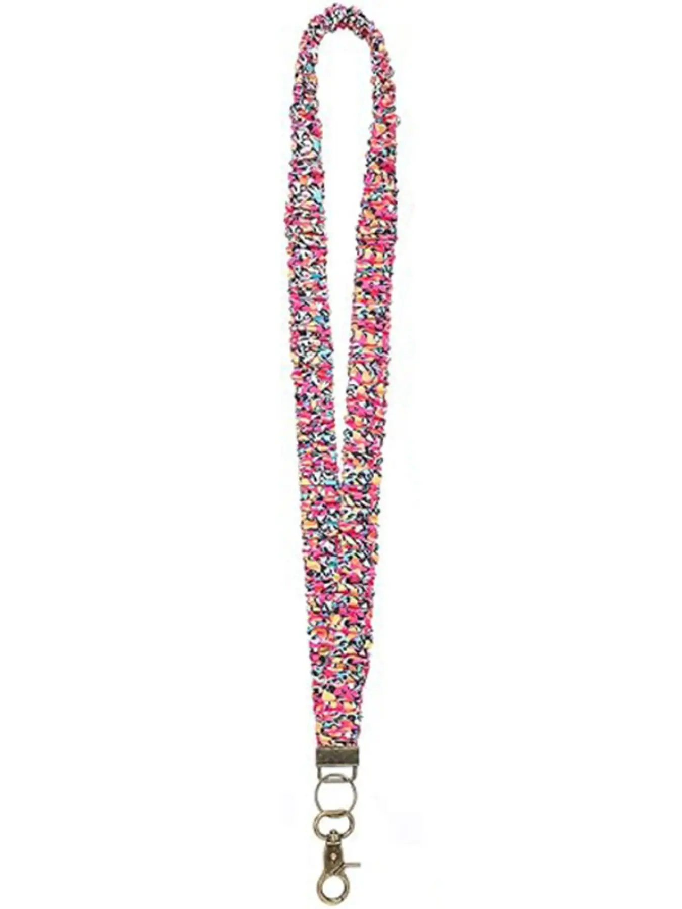 Colorful Hair Tie Lanyard for ID Cards and Keys, Fashionable Cute Clip-On Necklace Strap, Elastic Versatile Work Card Holder for Teachers Nurses Doctors Friends