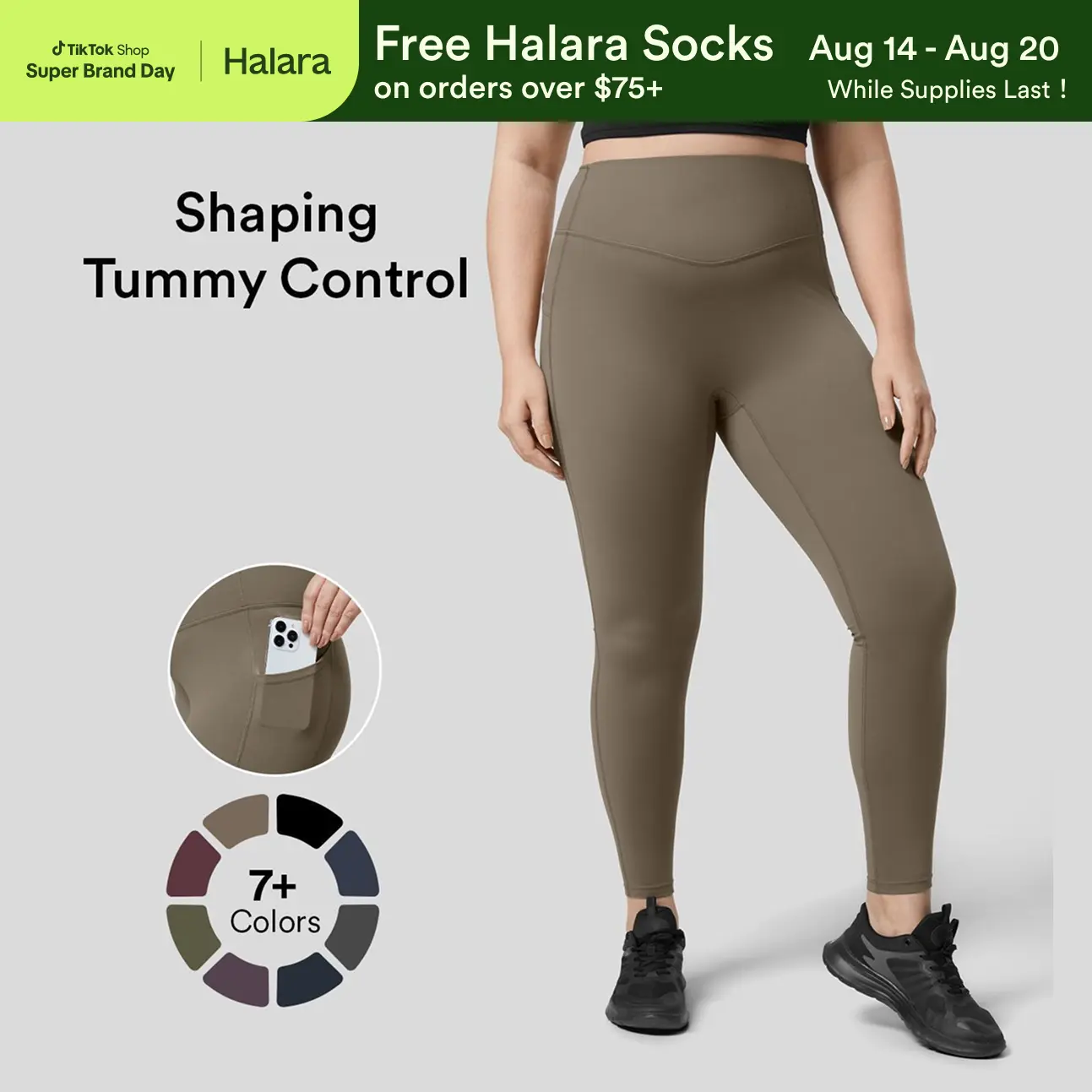 Halara UltraSculpt High Waisted Tummy Control Pocket Shaping Training Plus Size Leggings