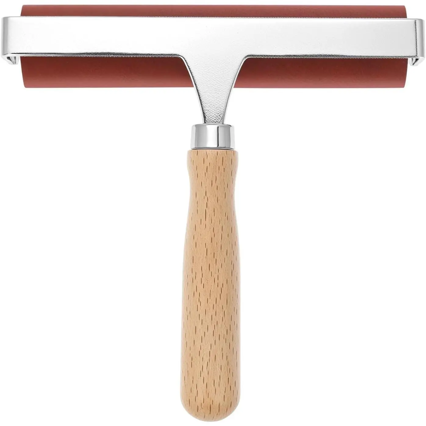 Soft Rubber Brayer, 6" Steel Frame Roller, 40/42 Durometer Roller for Linoleum, Woodcut, and Soft Block Printing
