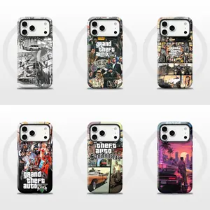 Classic Game Gta 5 Hot-Blooded Adventure Style Magsafe Glossy Phone Case for IPhone 11,12,13,14,15,16,17 Pro Max Plus Air Shockproof  Cover Gift for Fans