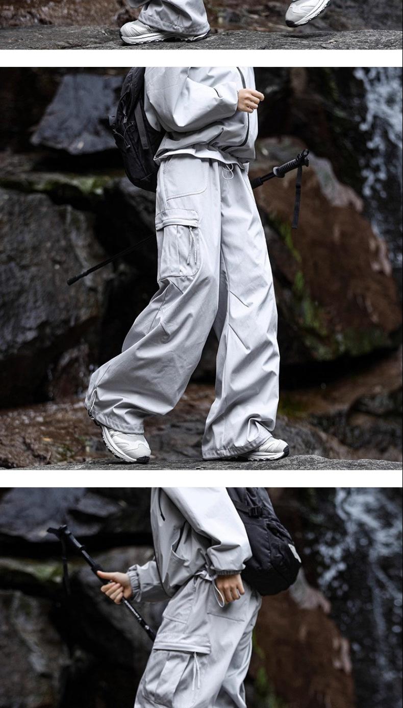 Men's Techwear Quick-Dry Outdoor Cargo Pants - Loose Fit Hiking Pants with Pleated Design, Streetwear Trend