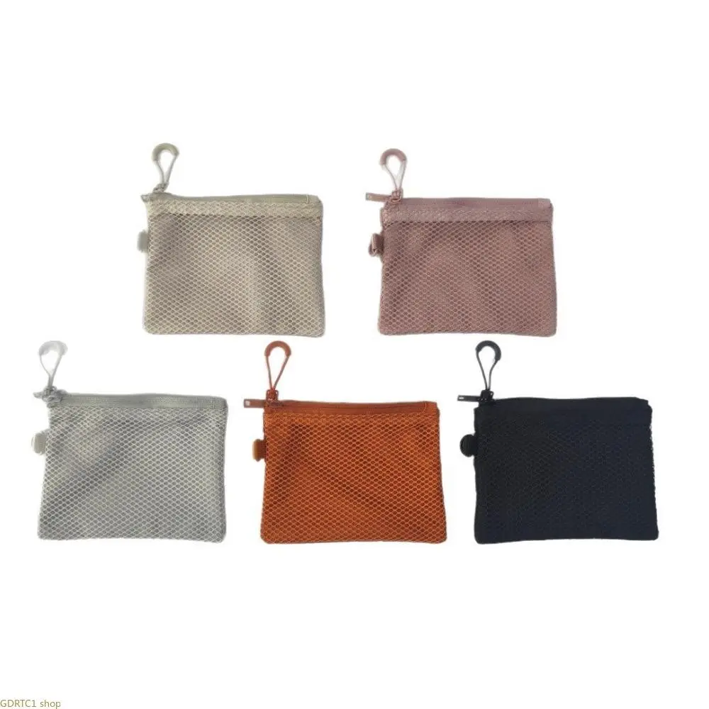 Minimalist Japanese Double-Zipper Waterproof Mesh Storage Pouch - Smooth Zippers, Portable See-Through Grid Organizer, Lightweight Foldable Sundries Cosmetic Sorter for Airplane Travel, Daily Outing (Luggage & Bag Accessory)