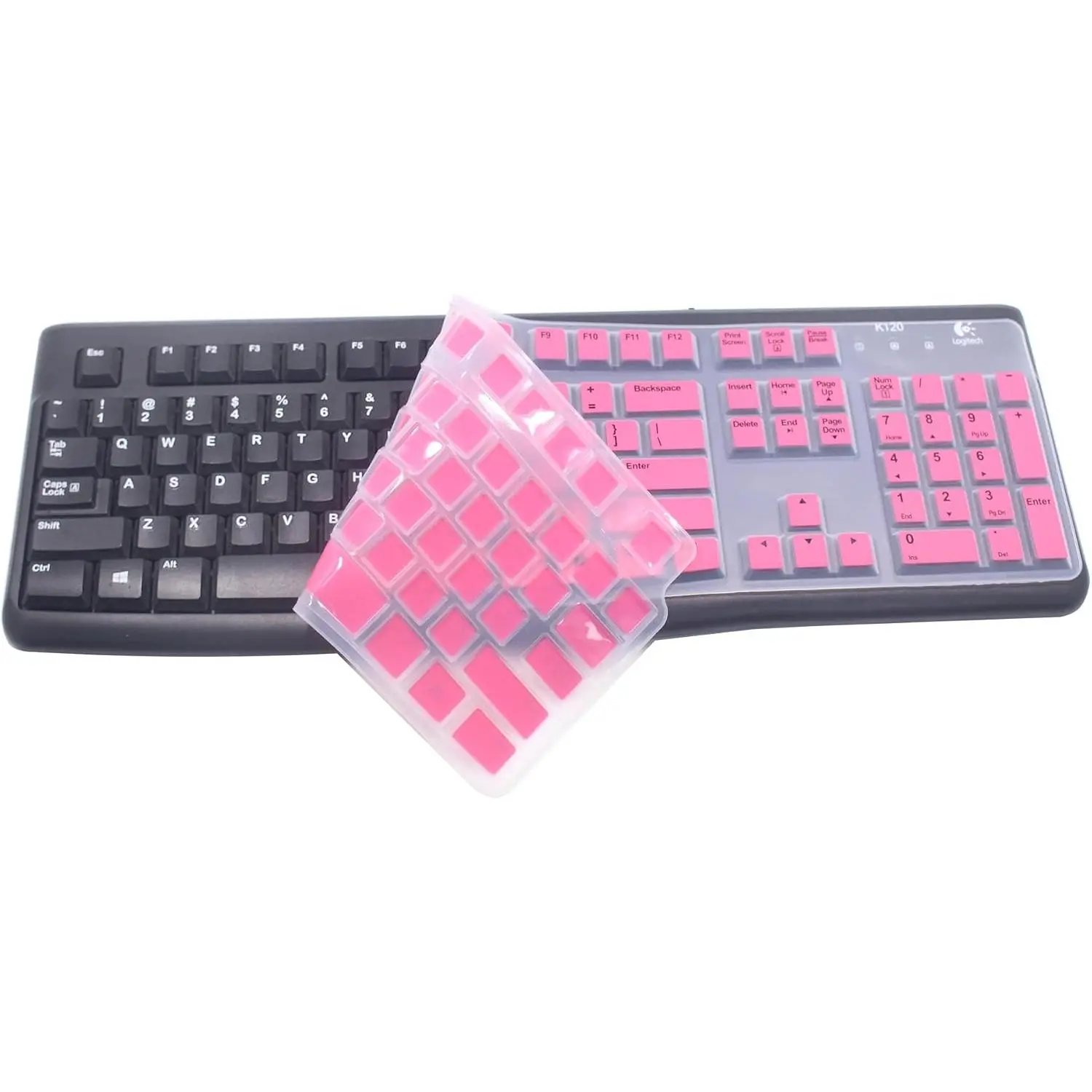 Full Size Keyboard Cover Protector - Easy Apply, Spill Proof, Ultra Thin Accessory for K120 & MK120 Full-Size Wired Keyboards