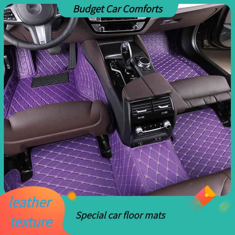Leather PU Custom Car Floor Mat for Chevrolet Spark Monza Sail Orlando 2005-2020, Non-Slip Waterproof Interior Accessory, Car Foot Mats
