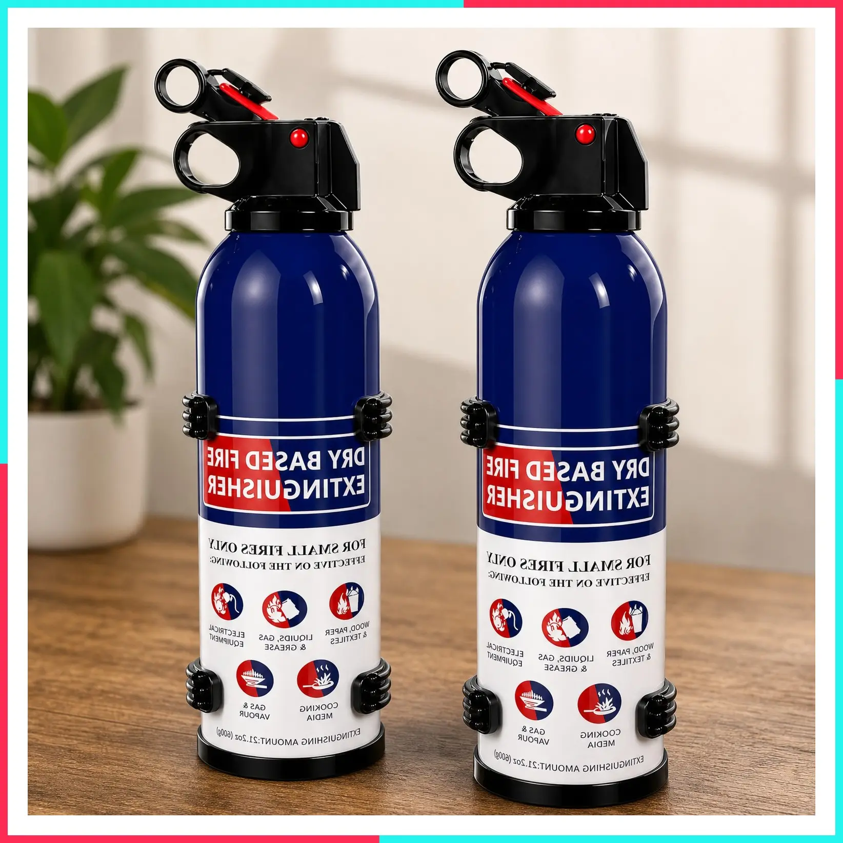 ABC Dry Chemical Fire Extinguisher (2-Pack, 1.32 lb Each) - Portable for Home, Vehicle, Kitchen, Grease & Electrical Fires, Easy to Use for All Ages