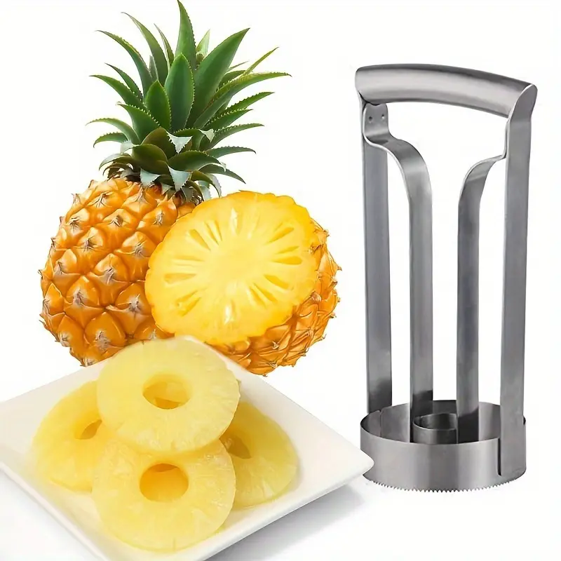 2 Pcs Easy to Use Pineapple Coreless Slicer, Durable Stainless Steel with Comfortable Grip, Perfect for Home Kitchen & Restaurant
