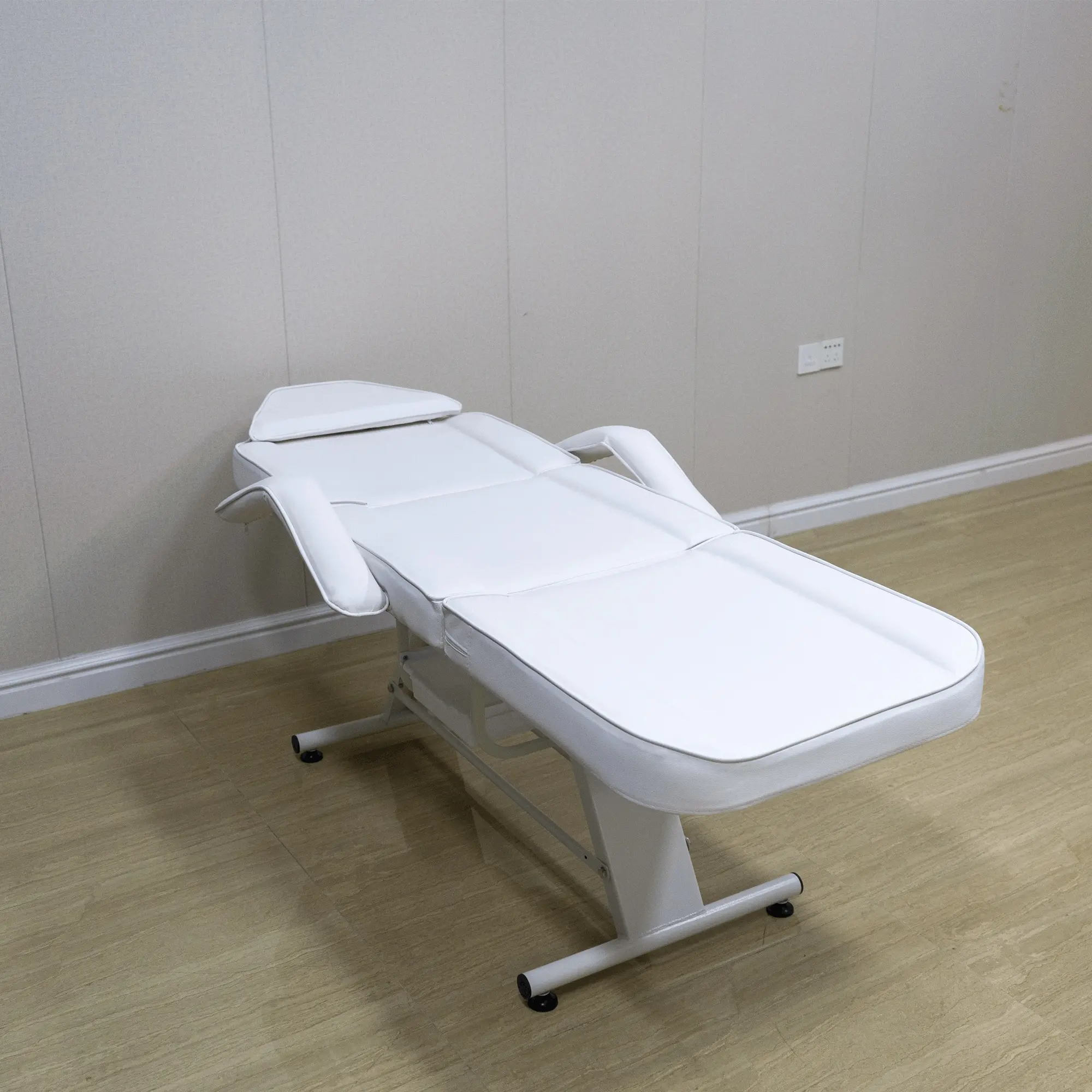 ARCH Adjustable 3-Section Folding Tattoo Chair Facial Bed for Esthetician Spa Client, White Metal Polyurethane Modern Beauty Massage Table, 72" L x 24.5" W, Detachable Headrest, Salon Home Use, White Color Options, Metal Material, Modern Style