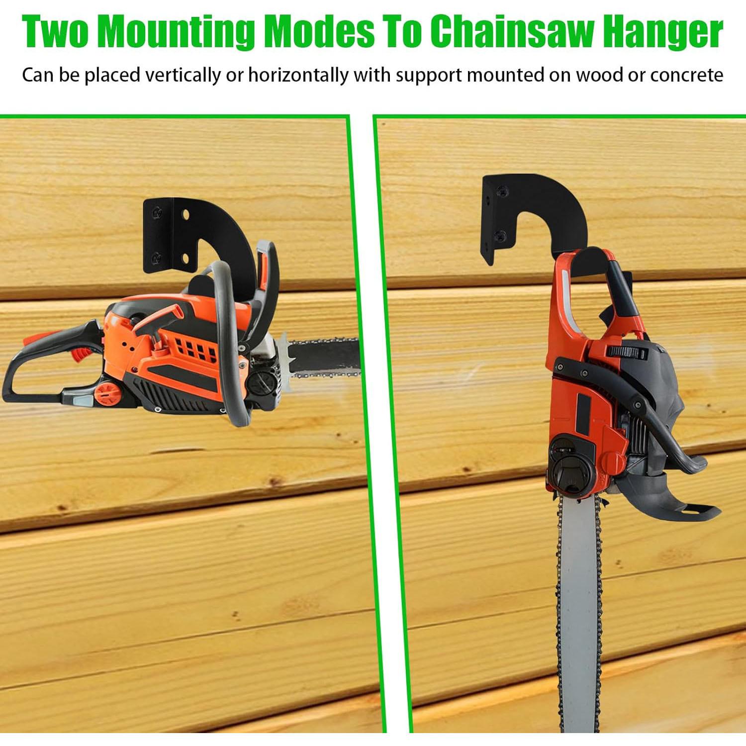 Wall Mounted Chain Saw Hanging Rack, Multi-functional Garden Tool Storage Rack, Hanging Bracket for Chain Saw, Weed Remover, Trimmer, Yard Tool Rack