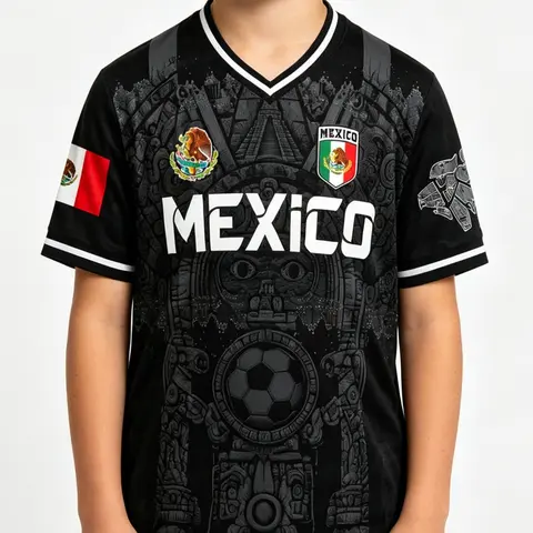 2026 Football Team Jersey, Retro Mayan Pyramid Totem Print Soccer Shirt for All-Season, Classic Vintage Sports Top, Sports Apparel