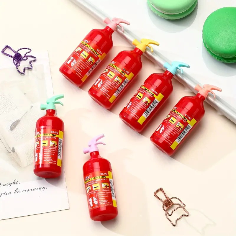 Fire Extinguisher-Shaped Creative Highlighter Pen Set, Portable Colored Marker Pens, 18pcs Set