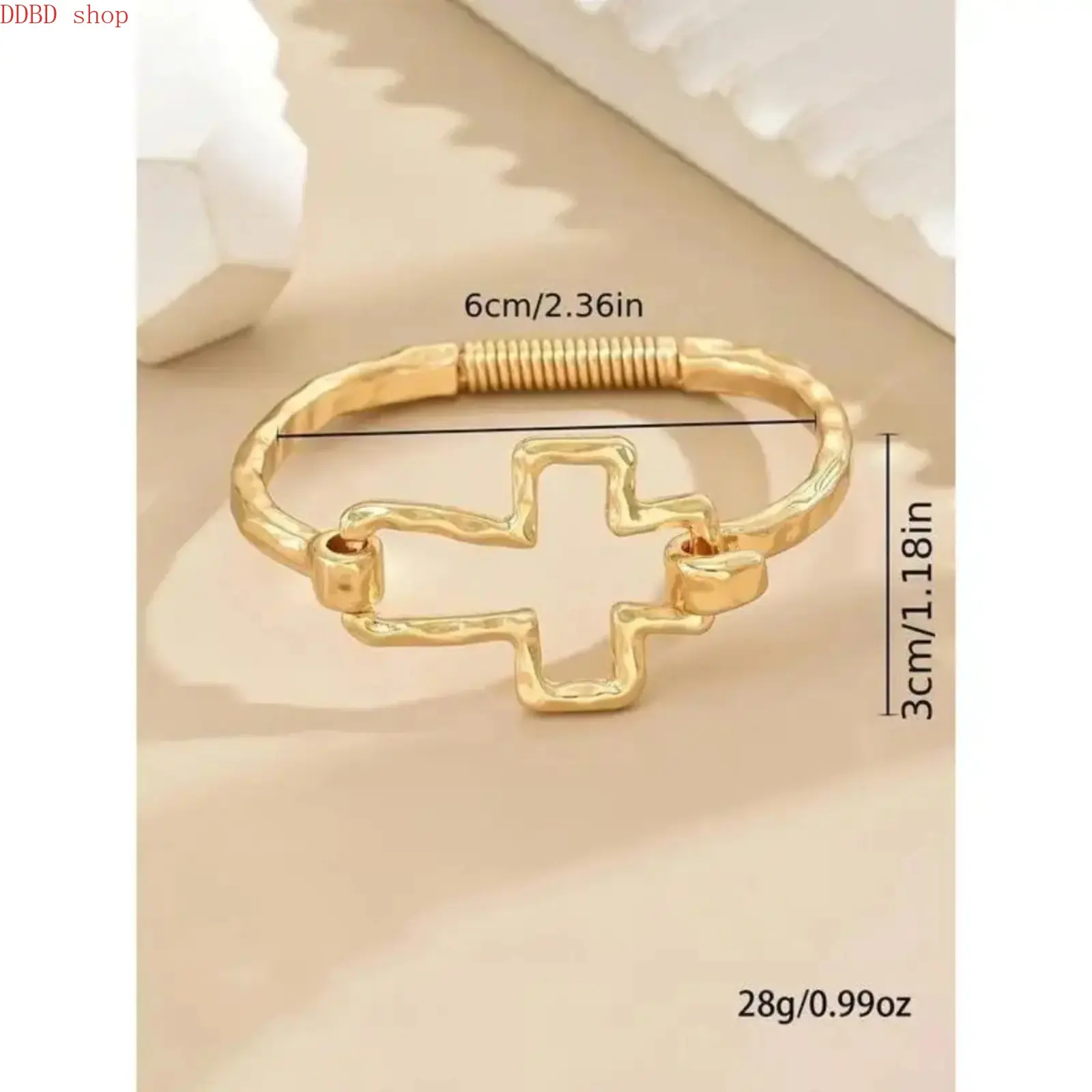 Elegant Cross Design Bangle - Zinc Alloy Cross Open Cuff, Unisex Style Fit Fashion Jewelry for Daily Wear, Party Outfits & Birthday Gift