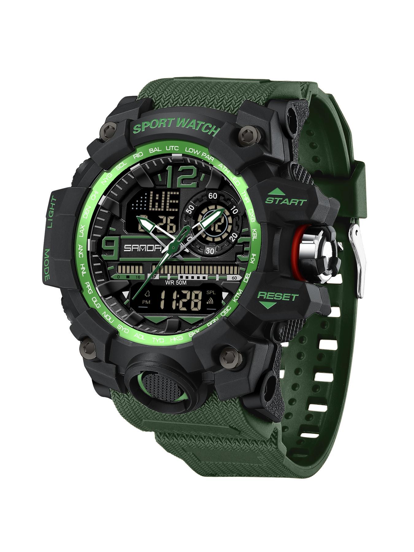 Men's Sportive Analog-digital Quartz Watch, Fashionable Waterproof Watch with Luminous & Alarm & Calendar Function, Waterproof Multifunctional Watch with Box Men's Sportive Analog-digital Quartz Watch, Fashionable Waterproof Watch with Luminous & Alarm & Calendar Function, Waterproof Multifunctional Watch with Box