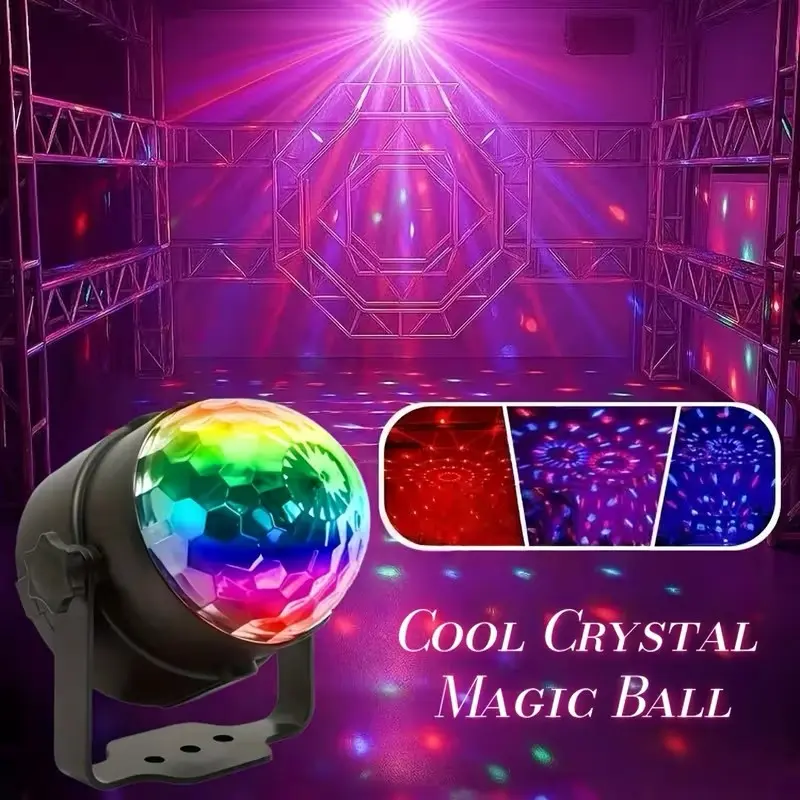 Remote Control LED Magic Ball Light, Decorative LED Light, Seven-Color Stage Atmosphere Lamp, Home Party Ktv Disco Colorful Light Stand Projector