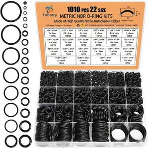 1010Pcs 22 Sizes O Ring Kit, Rubber O-Ring Assortment Kit, Rubber Washers Pressure Washer Gasket Rings Set for Plumbing Various Car Auto Vehicle Repair, Air or Gas Sealing Connections Resist
