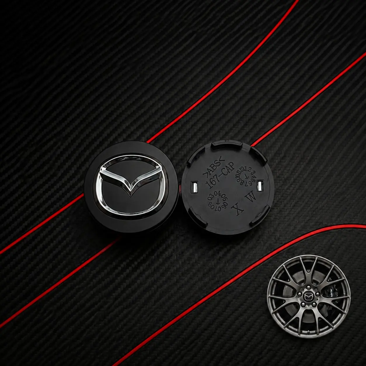 4pcs 56mm Short Leg Wheel Center Caps for Mazda 6 & Mazda 3, HUB Caps Replacement, Car Accessories, 2003-2015 Mazda 6, 2004-2013 Mazda 3